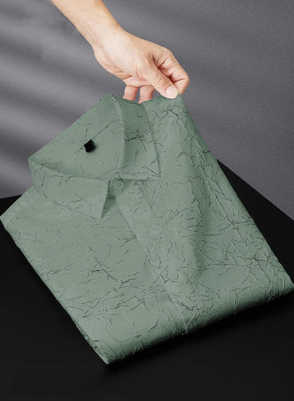 Tropical Leaf Puff Textured Full Sleeve Shirt