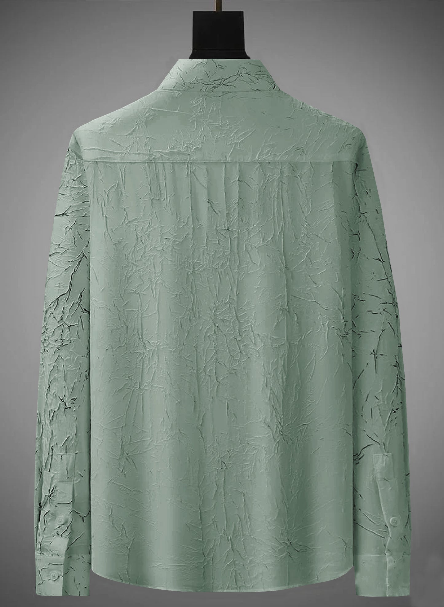 Tropical Leaf Puff Textured Full Sleeve Shirt