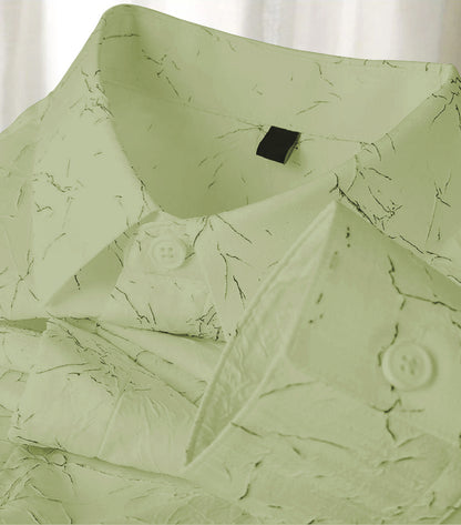 Tropical Leaf Puff Textured Full Sleeve Shirt