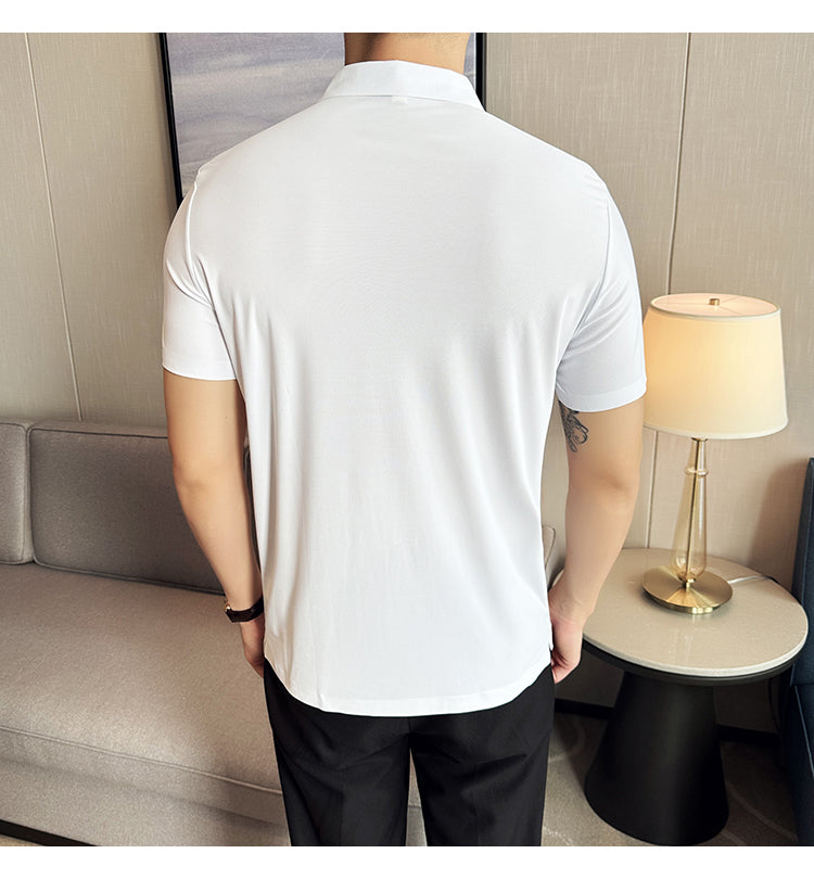 Stretchable Men's Polo T Shirt, Everyday Commuter Half-Sleeved T-shirt